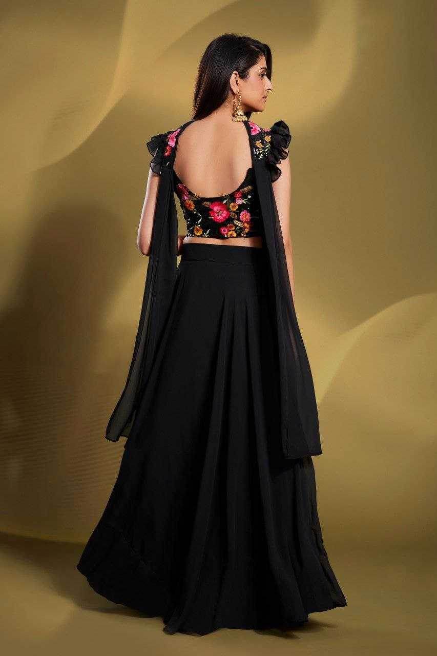 Georgette Indo-Western Lehenga - MYLUXURY LANE ENTERPRISE